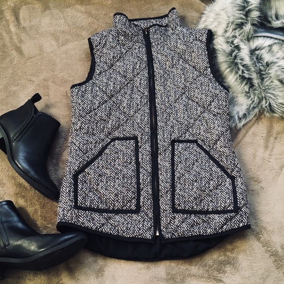 dee elle Jackets & Blazers - Herringbone Puffer Vest J. Crew Inspired. Sz Small
